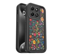 PanXCase Coque pour Honor X6b 4G - Étui Silicone Souple Fine Légère Elegant Désign, Protection Caméra Antichoc Anti-Rayures Mince Housse (Black,Flowers)