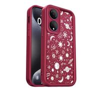 PanXCase Coque pour Honor X7 - Étui Silicone Souple Fine Légère Elegant Désign, Protection Caméra Antichoc Anti-Rayures Mince Housse (Wine Red,Planets)