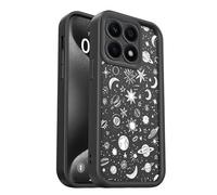 PanXCase Coque pour Honor X8a - Étui Silicone Souple Fine Légère Elegant Désign, Protection Caméra Antichoc Anti-Rayures Mince Housse (Black,Planets)