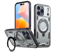 PanXCase Coque pour i Phone 17 Pro Max - Étui Armor Support 360° Métallique Anneau Magnétique Armée Antichoc Grade Militaire Protection Housse (Grey)