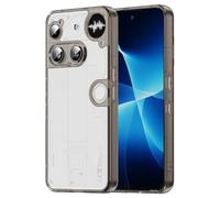 PanXCase Coque pour iPhone 15 Plus - Transparente PC+TPU Étui Anti-Jaune Antichoc Anti-Rayures Protection Camera Fine Bumper Housse (Black)