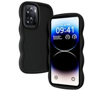PanXCase Coque pour Oppo A57 4G / Oppo A57s 4G / Oppo A77 4G - Étui Silicone Désign Ondulé Cute, Légère Fine Souple Femmes Filles Antichoc Anti-Rayure Bumper Housse (Noir)