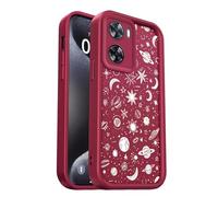 PanXCase Coque pour Oppo A57 4G / Oppo A57s 4G / Oppo A77 4G - Étui Silicone Souple Fine Légère Elegant Désign, Protection Caméra Antichoc Anti-Rayures Mince Housse (Wine Red,Planets)