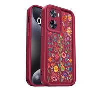 PanXCase Coque pour Oppo A57 4G / Oppo A57s 4G / Oppo A77 4G - Étui Silicone Souple Fine Légère Elegant Désign, Protection Caméra Antichoc Anti-Rayures Mince Housse (Wine Red,Flowers)