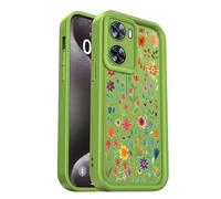 PanXCase Coque pour Oppo A57 4G / Oppo A57s 4G / Oppo A77 4G - Étui Silicone Souple Fine Légère Elegant Désign, Protection Caméra Antichoc Anti-Rayures Mince Housse (Green,Flowers)