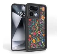 PanXCase Coque pour Realme 16 Pro - Étui Silicone Souple Fine Légère Elegant Désign, Protection Caméra Antichoc Anti-Rayures Mince Housse (Black,Flowers)