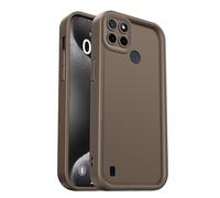 PanXCase Coque pour Realme C21Y / Realme C25Y - Étui Silicone Souple Fine Légère Elegant Désign, Protection Caméra Antichoc Anti-Rayures Mince Housse (Brun)