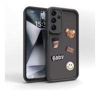 PanXCase Coque pour Samsung Galaxy A05s - Étui 3D Ourson Sourire Motif Désign Cute Silicone, Protection Caméra Filles Femmes Antichoc Housse (Black)