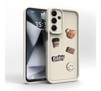 PanXCase Coque pour Samsung Galaxy A15 - Étui 3D Ourson Sourire Motif Désign Cute Silicone, Protection Caméra Filles Femmes Antichoc Housse (White)