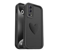 PanXCase Coque pour Vivo Y52 5G / Vivo Y72 5G - Étui 3D Heart Désign Cute Silicone, Protection Caméra Filles Femmes Antichoc Anti-Rayures Housse (Black)