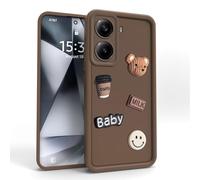PanXCase Coque pour Xiaomi Poco X7 Pro 5G - Étui 3D Ourson Sourire Motif Désign Cute Silicone, Protection Caméra Filles Femmes Antichoc Housse (Brown)
