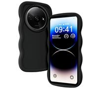 PanXCase Coque pour Xiaomi Redmi A3 4G / Poco C61 4G - Étui Silicone Désign Ondulé Cute, Légère Fine Souple Femmes Filles Antichoc Anti-Rayure Bumper Housse (Noir)