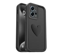 PanXCase Coque pour Xiaomi Redmi Note 12 4G - Étui 3D Heart Désign Cute Silicone, Protection Caméra Filles Femmes Antichoc Anti-Rayures Housse (Black)