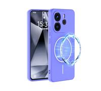 PanXCase Coque pour Xiaomi Redmi Note 14 4G - Étui Magnétique en Silicone, Souple Fine Antichoc Housse avec Doublure en Microfibre (Violet)