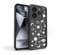 PanXCase Coque pour Xiaomi Redmi Note 14 4G - Étui Silicone Souple Fine Légère Elegant Désign, Protection Caméra Antichoc Anti-Rayures Mince Housse (Black,Planets)