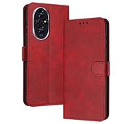 PanXCase Coque Rabat pour Honor 200 - Étui PU Cuir Wallet, Support Magnétique Antichoc Anti-Empreintes Digitales Housse pour Porte Carte (Rouge)