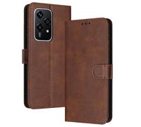 PanXCase Coque Rabat pour Honor 200 Lite - Étui PU Cuir Wallet, Support Magnétique Antichoc Anti-Empreintes Digitales Housse pour Porte Carte (Brun)