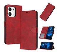 PanXCase Coque Rabat pour Honor 600 Smart - Étui PU Cuir Wallet, Support, Porte Carte, Magnétique Antichoc Housse (Rouge)