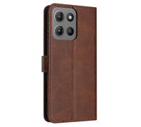 PanXCase Coque Rabat pour Motorola Edge 60 Fusion - Étui PU Cuir Wallet, Support Magnétique Antichoc Anti-Empreintes Digitales Housse pour Porte Carte (Brun)