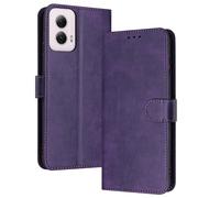 PanXCase Coque Rabat pour Motorola Moto E14 / G04 / G04s / G24 - Étui PU Cuir Wallet, Support Magnétique Antichoc Anti-Empreintes Digitales Housse pour Porte Carte (Violet)