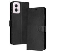 PanXCase Coque Rabat pour Motorola Moto E14 / G04 / G04s / G24 - Étui PU Cuir Wallet, Support Magnétique Antichoc Anti-Empreintes Digitales Housse pour Porte Carte (Noir)