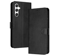 PanXCase Coque Rabat pour Samsung Galaxy S25 Plus/Samsung Galaxy S24 Plus - Étui PU Cuir Wallet, Support Magnétique Antichoc Anti-Empreintes Digitales Housse pour Porte Carte (Noir)