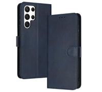 PanXCase Coque Rabat pour Samsung Galaxy S25 Ultra - Étui PU Cuir Wallet, Support Magnétique Antichoc Anti-Empreintes Digitales Housse pour Porte Carte (Bleu Foncé)