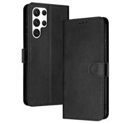 PanXCase Coque Rabat pour Samsung Galaxy S25 Ultra - Étui PU Cuir Wallet, Support Magnétique Antichoc Anti-Empreintes Digitales Housse pour Porte Carte (Noir)