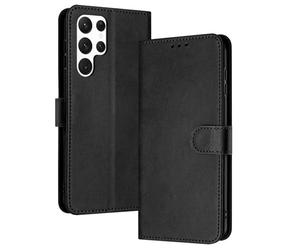 PanXCase Coque Rabat pour Samsung Galaxy S25 Ultra - Étui PU Cuir Wallet, Support Magnétique Antichoc Anti-Empreintes Digitales Housse pour Porte Carte (Noir)