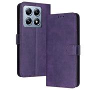 PanXCase Coque Rabat pour Xiaomi 14T Pro - Étui PU Cuir Wallet, Support Magnétique Antichoc Anti-Empreintes Digitales Housse pour Porte Carte (Violet)