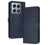 PanXCase Coque Rabat pour Xiaomi 14T Pro - Étui PU Cuir Wallet, Support, Porte Carte, Magnétique Antichoc Housse (Bleu Foncé)