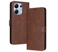 PanXCase Coque Rabat pour Xiaomi Redmi Note 13 Pro 4G - Étui PU Cuir Wallet, Support Magnétique Antichoc Anti-Empreintes Digitales Housse pour Porte Carte (Brun)