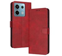 PanXCase Coque Rabat pour Xiaomi Redmi Note 13 Pro 5G - Étui PU Cuir Wallet, Support, Porte Carte, Magnétique Antichoc Housse (Rouge)