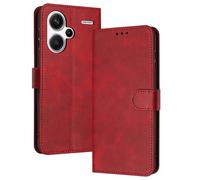 PanXCase Coque Rabat pour Xiaomi Redmi Note 13 Pro Plus 5G / Pro+ 5G - Étui PU Cuir Wallet, Support, Porte Carte, Magnétique Antichoc Housse (Rouge)