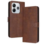 PanXCase Coque Rabat pour Xiaomi Redmi Note 14 4G - Étui PU Cuir Wallet, Support Magnétique Antichoc Anti-Empreintes Digitales Housse pour Porte Carte (Brun)