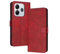 PanXCase Coque Rabat pour Xiaomi Redmi Note 14 5G - Étui PU Cuir Wallet, Support Magnétique Antichoc Anti-Empreintes Digitales Housse pour Porte Carte (Rouge)