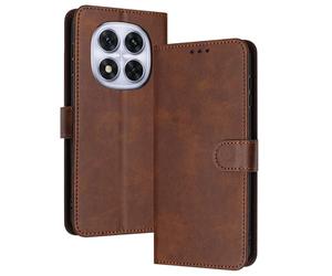 PanXCase Coque Rabat pour Xiaomi Redmi Note 14 Pro 5G / Note 14 Pro Plus 5G - Étui PU Cuir Wallet, Support Magnétique Antichoc Anti-Empreintes Digitales Housse pour Porte Carte (Brun)