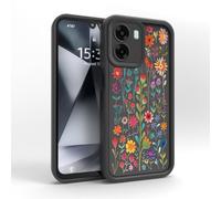 PanXCase Coque Silicone pour Oppo A6x 5G 4G / A6 5G 4G / A6k | Étui Souple et Léger, Design Élégant, Protection Caméra, Antichoc, Anti-Rayures, Dos Concave Ergonomique, Black,Flowers