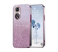 PanXCase Paillettes Coque pour Honor 50 / Huawei Nova 9 - Étui Transparente Glitter Dessin Élégant Souple Ultra Fine Fille Femme Légère Antichoc Housse (Rose)