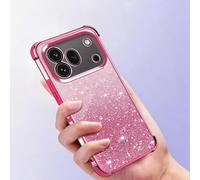 PanXCase Paillettes Coque pour Honor 600 Pro - Étui Transparente Glitter Dessin Élégant Souple Ultra Fine Fille Femme Légère Antichoc Housse (Rose)