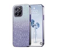 PanXCase Paillettes Coque pour Honor 70 Lite 5G / Honor X6 / Honor X8 5G - Étui Transparente Glitter Dessin Élégant Souple Ultra Fine Fille Femme Légère Antichoc Housse (Violet)