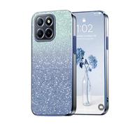 PanXCase Paillettes Coque pour Honor 70 Lite 5G / Honor X6 / Honor X8 5G - Étui Transparente Glitter Dessin Élégant Souple Ultra Fine Fille Femme Légère Antichoc Housse (Bleu)
