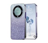 PanXCase Paillettes Coque pour Honor Magic5 Lite/Honor Magic 5 Lite - Étui Transparente Glitter Dessin Élégant Souple Ultra Fine Fille Femme Légère Antichoc Housse (Violet)