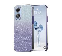 PanXCase Paillettes Coque pour Oppo A17 - Étui Transparente Glitter Dessin Élégant Souple Ultra Fine Fille Femme Légère Antichoc Housse (Violet)
