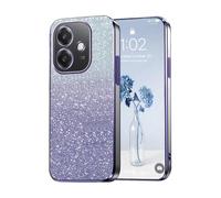 PanXCase Paillettes Coque pour Oppo A40 4G / Oppo A40m - Étui Transparente Glitter Dessin Élégant Souple Ultra Fine Fille Femme Légère Antichoc Housse (Violet)