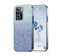 PanXCase Paillettes Coque pour Oppo A57 4G / Oppo A57s 4G / Oppo A77 4G - Étui Transparente Glitter Dessin Élégant Souple Ultra Fine Fille Femme Légère Antichoc Housse (Bleu)
