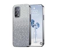 PanXCase Paillettes Coque pour Oppo A74 5G / Oppo A54 5G - Étui Transparente Glitter Dessin Élégant Souple Ultra Fine Fille Femme Légère Antichoc Housse (Gris)