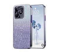 PanXCase Paillettes Coque pour Realme C53 / Realme Note 50 / Realme C51 - Étui Transparente Glitter Dessin Élégant Souple Ultra Fine Fille Femme Légère Antichoc Housse (Violet)