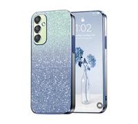PanXCase Paillettes Coque pour Samsung Galaxy A25 5G - Étui Transparente Glitter Dessin Élégant Souple Ultra Fine Fille Femme Légère Antichoc Housse (Bleu)