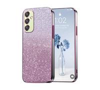 PanXCase Paillettes Coque pour Samsung Galaxy A25 5G - Étui Transparente Glitter Dessin Élégant Souple Ultra Fine Fille Femme Légère Antichoc Housse (Rose)